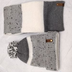 Handmade Fiorello Knit Beanie and Scarf Set (#906)